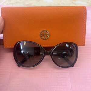 Tory Burch Black Sunglasses with Orange Case